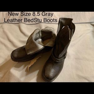 Brand New Gray Leather Bedstu Boots